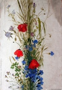 Chambre de Cécile, détail d'une composition florale